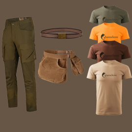 GRACILIS PANTALONI STRETCH IMPERMEABILI, SET PENTRU VÂNAT ȘI CĂRTUȘE LABORDI, UN TRICOU SI CUREA VANATOR GLOBIFER