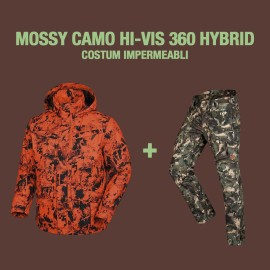 JACHETA IMPERMEABILA CHAMELEON CAMO 360° HI-VIS HYBRID CU PANTALONI IMPERMEABILI MOSSY CAMO HYBRID