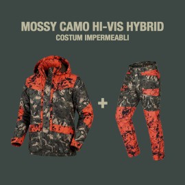 JACHETA IMPERMEABILA MOSSY CAMO HI-VIS HYBRID CU PANTALONI IMPERMEABILI MOSSY CAMO HI-VIS HYBRID