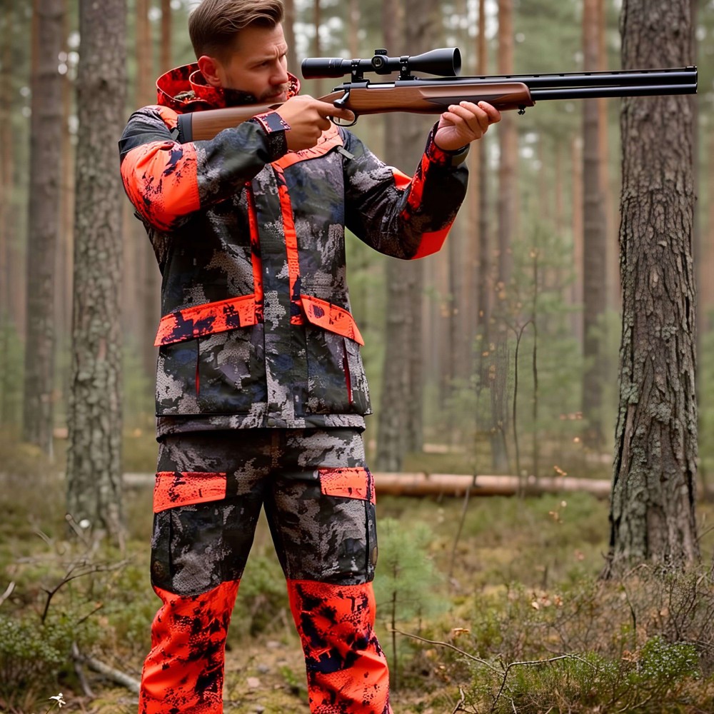JACHETA IMPERMEABILA CHAMELEON CAMO HI-VIS HYBRID CU PANTALONI IMPERMEABILI CHAMELEON CAMO HI-VIS HYBRID